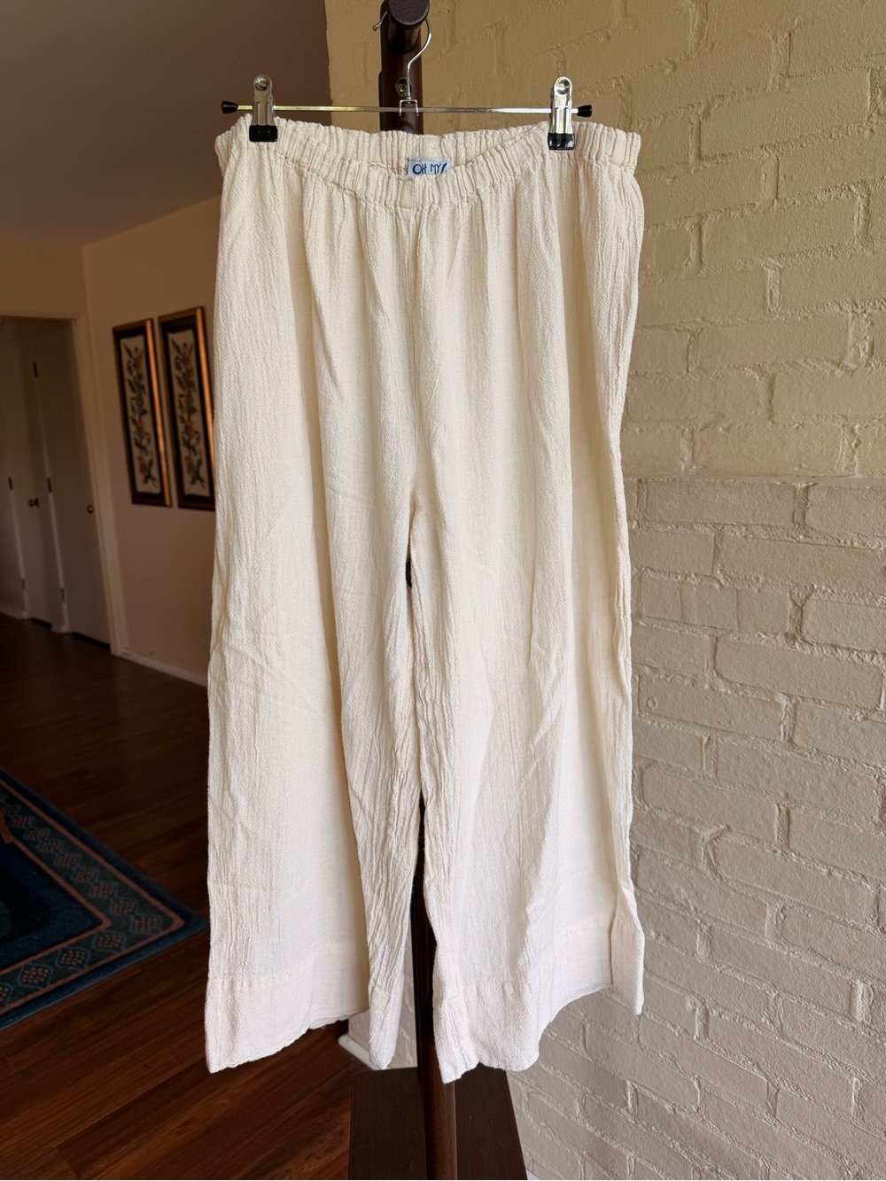 Oh My Gauze! Cream Gauze Elastic Waist 100% Cotton Size “D” M - XL *Price Firm*